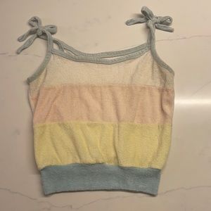 Vintage Polyester Pastel Stripe Tank